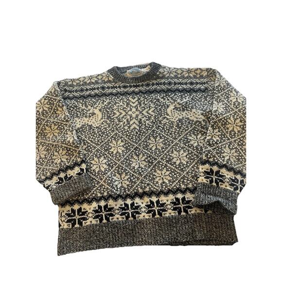 Vtg Environmental Clothing Co Grandpa Sweater USA Med Wool Pullover Christmas - Picture 1 of 5